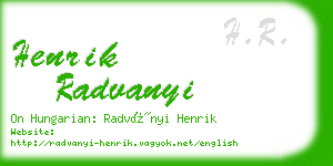 henrik radvanyi business card